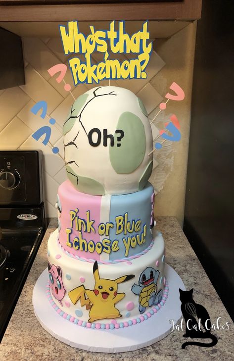 Pokémon gender reveal I did! Gender Reveal Ideas Anime, Gender Reveal Pokemon Theme, Anime Themed Gender Reveal, Pokemon Themed Gender Reveal, Anime Gender Reveal Ideas, Gender Reveal Pokemon, Gender Reveal Ideas Pokemon, Pokemon Nursery Ideas, Dragon Ball Z Gender Reveal Ideas