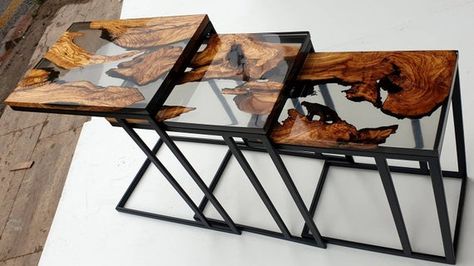 Resin Art Table, Unique Coffee Table Design, Resin And Wood Diy, Epoxy Wood Table, Chic Coffee Table, C Table, Epoxy Resin Table, Unique Coffee Table, Resin Furniture