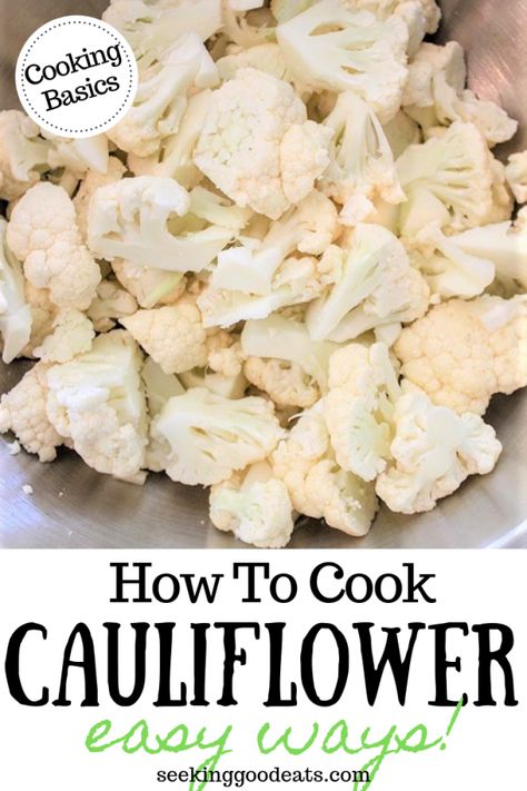 Cooked Cauliflower Recipes Simple, Easy Cauliflower Recipes Simple, Cooking Cauliflower On Stove, Cauliflower In The Oven, Microwave Vegetables, Ways To Cook Cauliflower, Gf Dinners, Cook Cauliflower, Easy Roasted Cauliflower