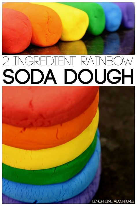 2 Ingredient Rainbow Soda Dough Edible Activities, Baking Soda Dough, Preschooler Crafts, Sensory Recipes, Playdough Ideas, Sensory Dough, Slime Recipes, Color Unit, Dough Recipes