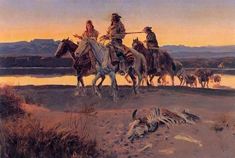 Charles Marion Russell, West Art, A4 Poster, Mountain Man, American West, Men Vintage, Vintage Artwork, Western Art, Native American Art