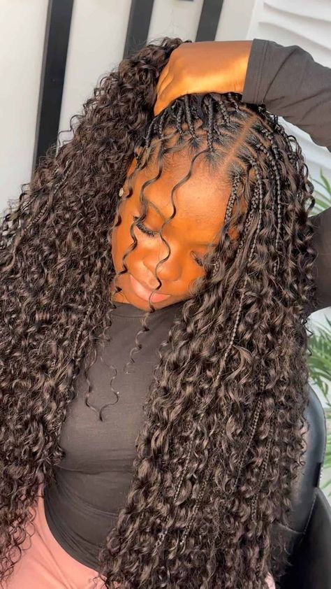 40 Bora Bora Braids Hairstyles Trending Right Now Close Braids Hairstyles, Micro Goddess Braids, Bobo Braid Hairstyles, Full Goddess Braids, Boho Braids Small, Bora Bora Braids Human Hair, Large Boho Braids, Trending Braid Hairstyles, Twist Goddess Braids