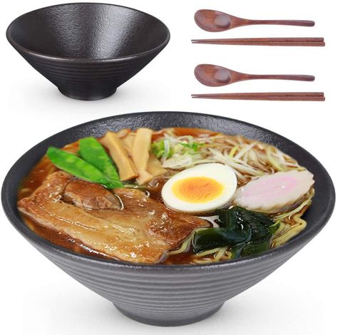 PRICES MAY VARY. Traditional Japanese Style: The Asian Ramen bowls is handcrafted and unique beautiful glazed. The elegant bowl, with wooden ladles , chopsticks and stands ( include everything you need), is a nice touch for setting the mood for being at a authentic ramen restaurant Large & Versatile: The big porcelain bowls are 9 inches, 2 quart 60 oz, The extra large room allows for the liquid to not be filled to the top rim. The size is ideal for serving ramen, pho, udon, noodles, wonton, brot Japanese Cooking Tools, Ramen Bowl Recipe, Japanese Ramen Restaurant, Authentic Ramen, Ramen Pho, Asian Ramen, Ceramic Japanese, Ramen Bowls, Ramen Restaurant