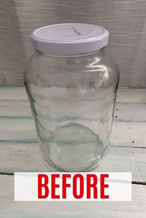 Pickle Jar Upcycle, Crafts With Pickle Jars, Glass Pickle Jars Ideas, Glass Jar Lanterns Diy, Glass Jar Lanterns, Beachy Lanterns, Large Glass Jar Decor, Patio Lanterns Diy, Large Pickle Jar Ideas