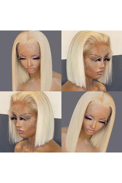 613 Blonde Bob Wig Human Hair 12 Inch 13x4 Blonde Lace Front Wigs Human Hair Pre Plucked with Baby Hair 613 HD Lace Frontal Wig Glueless Human Hair Wigs Short Bob Wig for Women 613 Blonde Bob, Hairstyles Color, Blonde Bob Wig, Wigs Short, Hd Lace Frontal, Blonde Lace Front Wigs, 613 Blonde, Lace Front Wigs Human Hair, Wig Human Hair