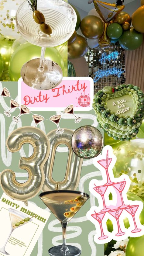 #thirty #dirtymartini #birthday 30th Birthday Inspiration, 32 Birthday Theme For Women, 30s Birthday Theme, Dirty Martini Theme Party, Thirty Birthday Ideas Turning 30 Women, Thirty Birthday Theme, 35th Birthday Party Ideas, 30th Party Ideas For Women, Thirtieth Birthday Ideas