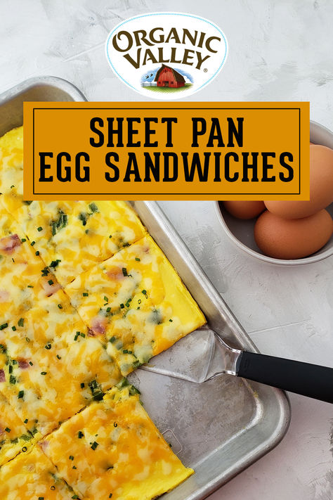 Sheet Pan Breakfast Egg Sandwich, Sheet Pan Egg Whites For Breakfast Sandwiches, Sheet Pan Egg Recipes, Egg Crockpot Recipes, Egg Sheet Pan Breakfast, Sheet Pan Eggs Breakfast, Sheet Pan Egg Bake, Easy Egg Sandwich Breakfast, Sheet Pan Egg Sandwiches