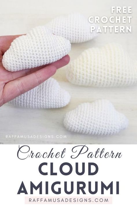 Crochet Cloud Amigurumi • RaffamusaDesigns Crochet Cloud Mobile Free Pattern, Crochet Clouds Pattern Free, Crochet Baby Mobile Pattern, Cloud Crochet Pattern Free, Crochet Mobile Free Pattern, Crochet Cloud Pattern Free, Crochet Kawaii Free Pattern, Crochet Baby Stuff Free Pattern, Crochet Baby Mobile Free Pattern