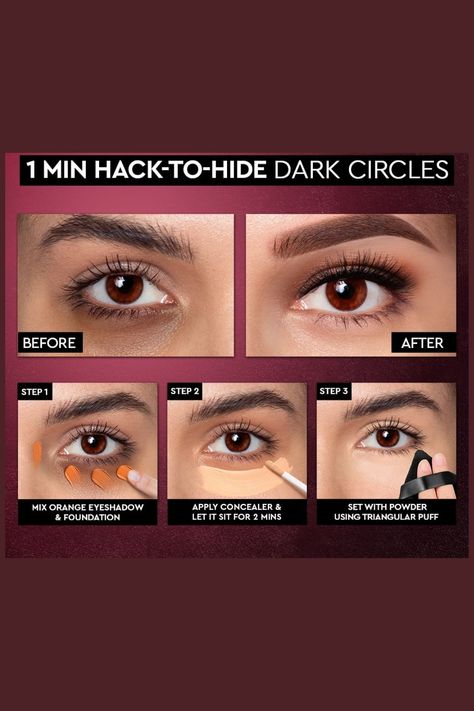 Cover Up Dark Circles Under Eyes, Bronzed Makeup, Concealer Tricks, Dark Circles Makeup, Under Eye Makeup, Light Makeup Looks, Hide Dark Circles, Dark Eye Circles, Covering Dark Circles