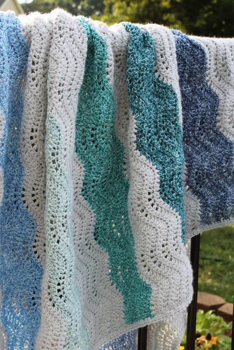 Nautical Afghan Crochet Patterns, Vintage Fan Ripple Afghan Pattern, Beachy Crochet Blanket, Ripple Stitch Crochet Pattern Free, Crotchet Rug, Ripple Crochet Pattern Free, Ripple Stitch Blanket, Beach Blanket Crochet, Ripple Crochet Blanket