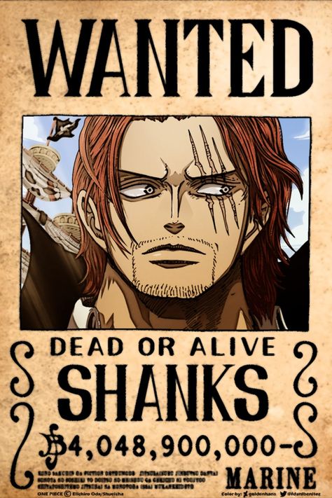 Shanks Bounty, Wanted One Piece, Red Hair Shanks, One Piece Bounties, One Piece Logo, رورونوا زورو, Es Der Clown, One Piece Photos, One Piece Cartoon