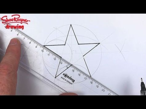 Perfect Stars are easy to draw when you know how. Let award winning illustrator, Shoo Rayner, show you how five sided stars are constructed geometrically with a compass and a ruler. Zentangle Stars Pattern, Perfect Star Drawing, How To Make A 5 Point Star, Star Design Drawing, How To Draw A Star Easy, Star Sketch Drawing, How To Draw A Perfect Star, How To Draw A Star Step By Step, How To Draw Stars