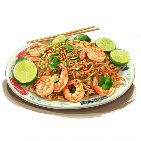 Download the Pad Thai 2d vector illustration cartoon in white backgroun 30690583 royalty-free Stock Photo from Vecteezy for your project and explore over a million other images and backgrounds. Pat Thai, Pasta Art, Food Illustration Art, Thai Tea, Thai Dishes, Illustration Cartoon, Thai Art, Vietnamese Recipes, Food Drawing