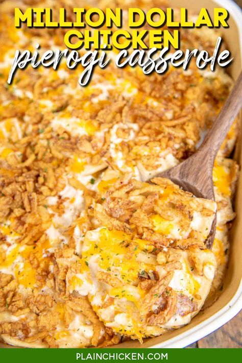 Casseroles For Bunco, Casseroles For Company, Chicken Casserole With Noodles, Chicken Pierogi Casserole, Casserole With Noodles, Slavic Food, Million Dollar Chicken Casserole, Stuffed Sausage, Weeknight Casseroles