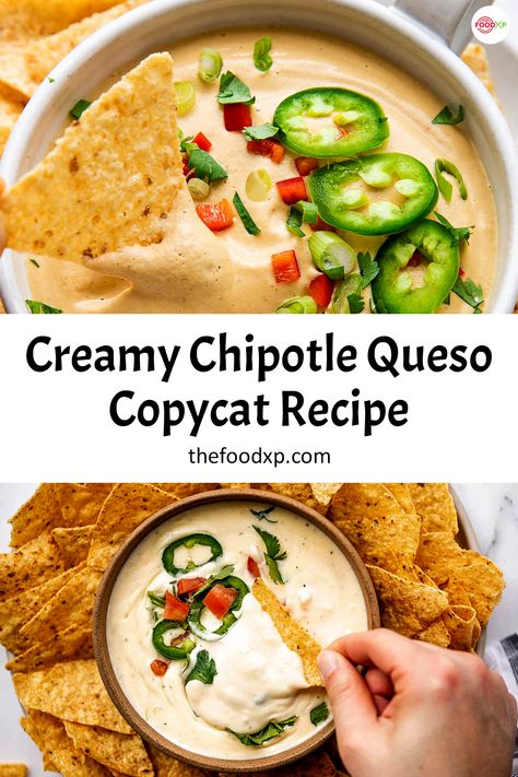 Chipotle Queso Recipe, Chipotle Queso, Chipotle Copycat Recipes, Spicy Queso, Pickled Jalapeno Peppers, Queso Recipe, Creamy Dip, Restaurant Dishes, Life Right Now