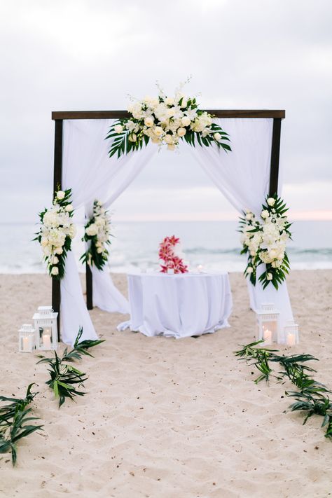 Beach Wedding Beach Wedding Ceremony Arch, White Gazebo, Wedding Gazebo, Beach Wedding Arch, Sunflower Wedding Decorations, Beach Wedding White, Dominican Republic Wedding, Romantic Beach Wedding, Destination Wedding Decor