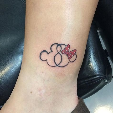 Tiny Disney Tattoo, Cute Disney Tattoos, Mickey And Minnie Tattoos, Minnie Tattoo, Disney Tattoos Small, Mickey Tattoo, Mickey Mouse Tattoo, Snoopy Tattoo, Tattoo Disney