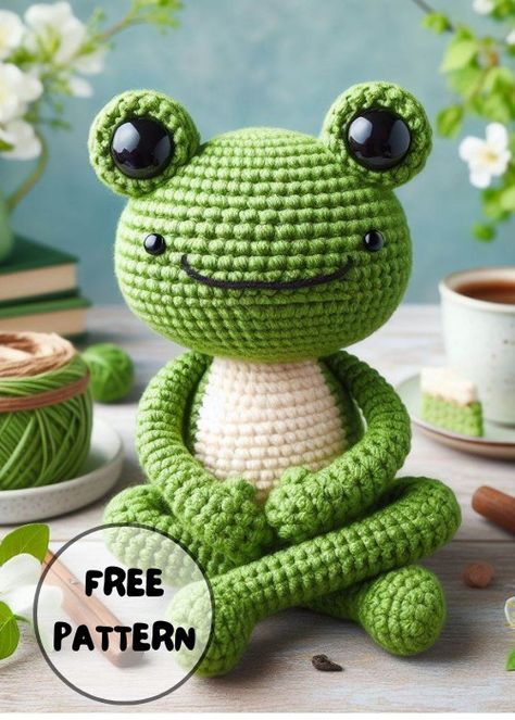 Amigurumi Free Frog Pattern, Crocheted Frog Pattern, Free Frog Pattern Crochet, Easy Amigurumi Free Pattern Simple, Crochet Frog Pattern Free No Sew, Crochet Frog Amigurumi, Crocheted Frogs Free Pattern, Free Crochet Frog Patterns, How To Crochet A Frog