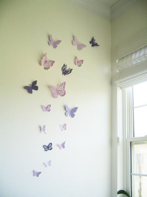 Wall Butterflies, Butterflies Purple, Lavender Butterfly, Purple Violet, 3d Wall, The Wall, Butterflies, Violet, Lavender