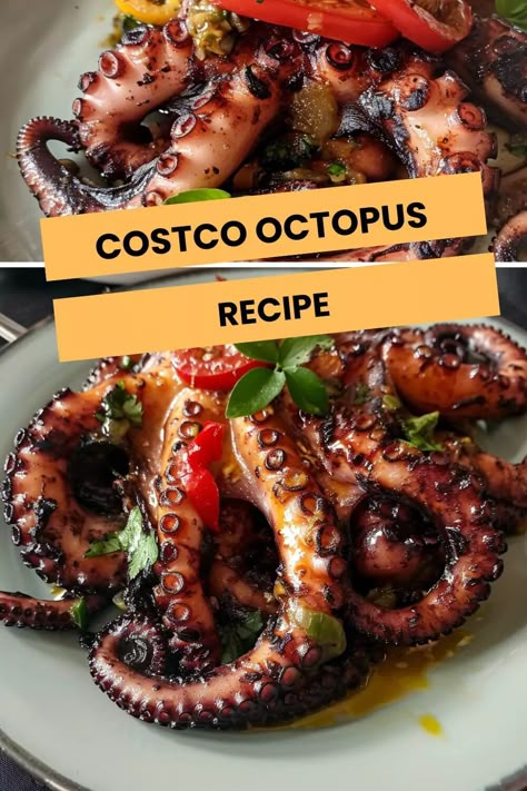 Costco Octopus Recipe – Hungarian Chef Smoked Octopus Recipe, How To Cook Octopus, Octopus Recipe, Octopus Recipes, Octopus Salad, Squid Recipes, Seafood Recipe, Grilled Octopus, January 4