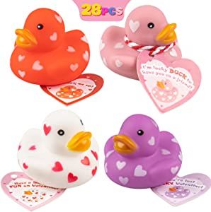 Valentine Party Favors, Rubber Ducks, Classroom Valentine, Girls Valentines, Valentine Special, Valentines Party, Valentines Day Party, Gift Exchange, Bath Toys