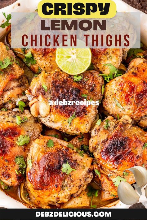 chicken thighs, lemon pepper chicken, lemon chicken, crispy chicken, crispy lemon chicken thighs, crispy oven baked lemon chicken thighs, oven baked chicken thighs with lemon garlic, Crispy Lemon Chicken Recipe, El Pollo Loco Chicken Recipe, Pollo Loco Chicken Recipe, Pollo Loco Chicken, Crispy Lemon Chicken, Baked Lemon Garlic Chicken, Chicken Thighs In Oven, Lemon Garlic Chicken Thighs, Baked Lemon Pepper Chicken