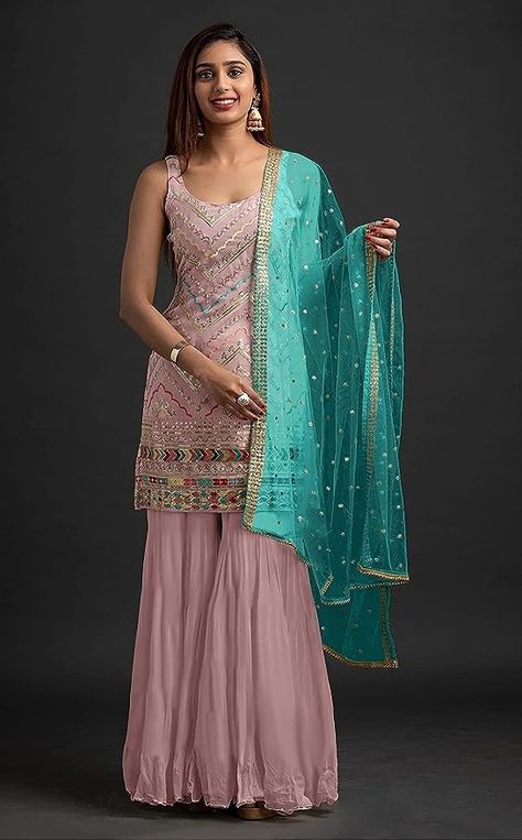 Pink Sharara, Diwali Outfits, Sharara Suits, Latest Salwar Kameez, Pakistani Wedding Outfits, Sharara Suit, Wedding Saree Indian, Sharara Set, Salwar Kameez Designs