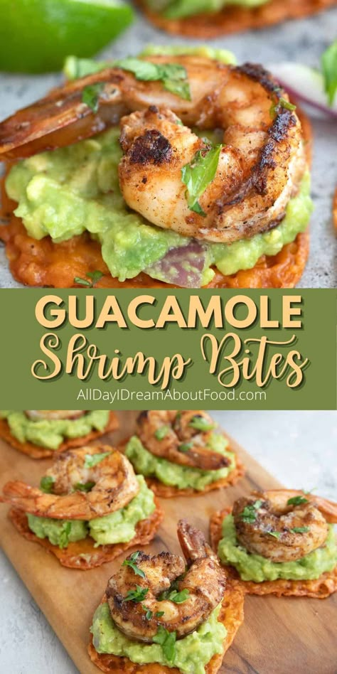 Serve these easy shrimp appetizers at your next party and watch them disappear! They taste like mini shrimp tostadas and are perfect for low carb and keto diets. Easy Shrimp Guacamole Bites, Avocado Shrimp Bites, Low Carb Healthy Appetizers, Guacamole Shrimp Bites, Mini Shrimp Tostadas, No Carb Appetizers, Keto Party Food Appetizers, Easy Shrimp Appetizers, Shrimp Keto Recipes