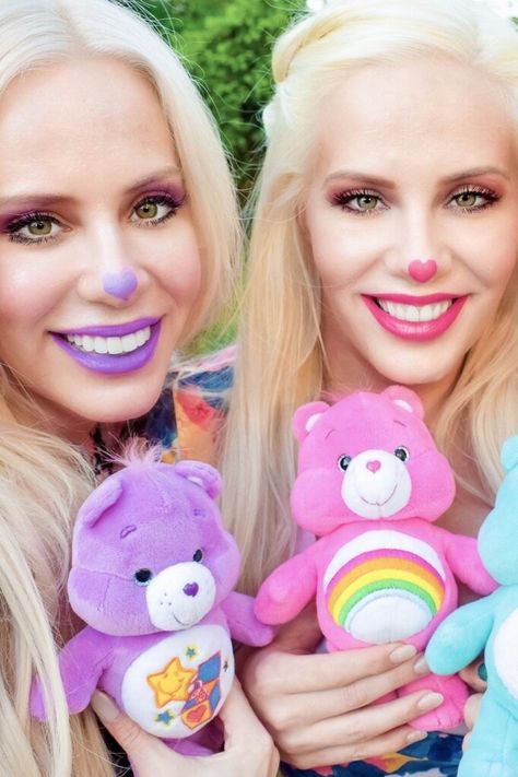 Carebear Costume Makeup, Carebear Makeup Ideas, Carebear Makeup Halloween, Carebear Make Up, Care Bear Makeup Halloween, Diy Care Bear Costume, Care Bear Costume Makeup, Care Bear Makeup Ideas Halloween, Care Bear Halloween Makeup