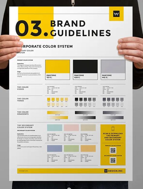 Brand Manual and Guidelines Posters Template INDD, EPS - A3 and US Tabloid Page sizes Brand Book Design Layout, One Page Brand Guidelines, Brand Guide Template, Branding Guidelines Template, Brand Identity Poster, Branding Guidelines Design, Brand Guidelines Design Layout, Brand Manual Layout, Manual Design Layout