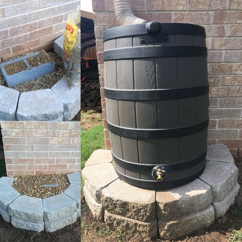 Rain Barrel Stand, Barrels Diy, Barrel Ideas, Water Barrel, Texas Living, Rain Barrels, Bbq Ideas, Garden Inspo, Garden Plan