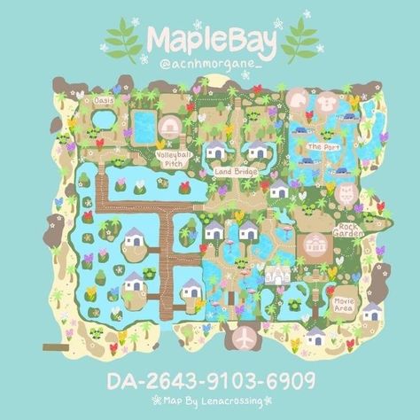 Disney Island, Cottagecore Animal Crossing, Dream Address, Map Layout, Animals Crossing, Animal Crossing Memes, Animal Crossing Guide, Animal Crossing Wild World, Island Theme