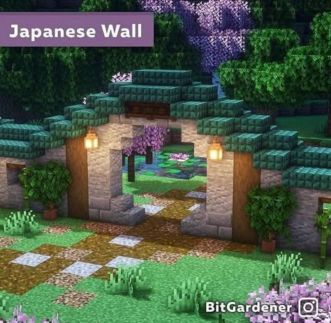 Circle Entrance Minecraft, Chalet Minecraft, Minecraft Exterior, Minecraft Wall Designs, Villa Minecraft, Minecraft Japanese House, Construction Minecraft, Minecraft Japanese, Minecraft Welten