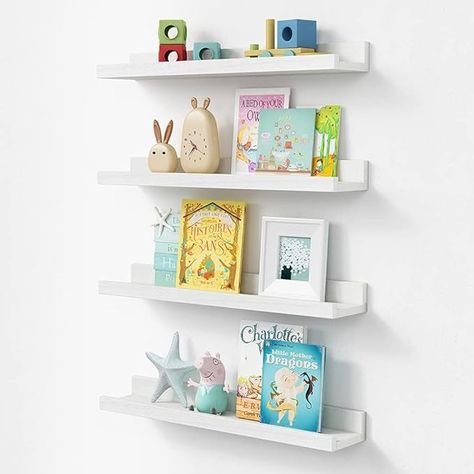 Amazon.com: Forbena White Nursery Book Shelves Wall Mounted Set of 4, 23 Inch Long Floating Bookshelf for Kids Room, Wood Picture Ledge Shelf for Living Room Bedroom Corner, Baby Child Toddler Bookshelves : Home & Kitchen Nursery Book Shelves, Wall Bookshelves Kids, Ledge Wall, Kids Room Bookshelves, Picture Ledge Shelf, Photo Shelf, Nursery Book, Floating Bookshelf, Shelves For Wall