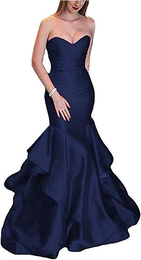 Prom Dresses 2020 Long, Gown With Ruffles, Military Ball Gowns, Hot Halloween Outfits, Satin Evening Gown, Military Ball Dresses, Formal Ball Gown, Prom Dress Long, Prom Dresses Long Mermaid