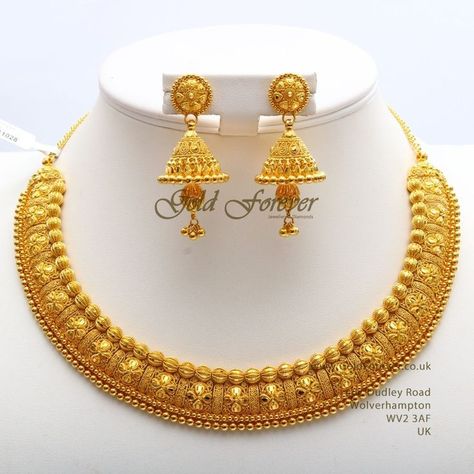 Simple Gold Necklace Designs Latest, Latest Choker Necklace Designs, Latest Necklace Designs Gold, Latest Gold Choker Necklace Designs, Gold Sets Jewelry Indian Design, Gold Necklace Set Bridal, Gold Choker Necklace Indian, Gold Set Design, Gold Jewelry Ideas