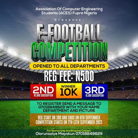 Flyer design for football tournament Tournament Flyer Design, Educational Flyer, Football Graphics, Bedroom Plan, Football Tournament, Flyer Design Inspiration, Computer Engineering, Engineering Student, Social Media Design Graphics