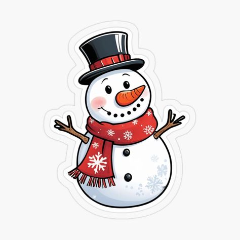 Get my art printed on awesome products. Support me at Redbubble #RBandME: https://www.redbubble.com/i/sticker/Jolly-Snowman-with-Red-Scarf-and-Black-Hat-Christmas-Sticker-by-InkedAndPopped/165796490.O9UDB?asc=u Red Scarf, Red Scarves, Christmas Stickers, Black Hat, Printable Stickers, Rock Painting, Christmas Art, Painting Ideas, Painted Rocks