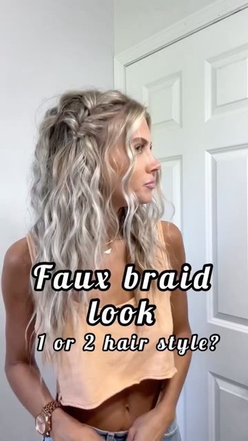 Faux Braid, 15 Hairstyles, Faux Braids, Hair Hack, Peinados Fáciles Para Cabello Corto, Hair Stylies, Work Hairstyles, Braid Hair, Hairdo For Long Hair