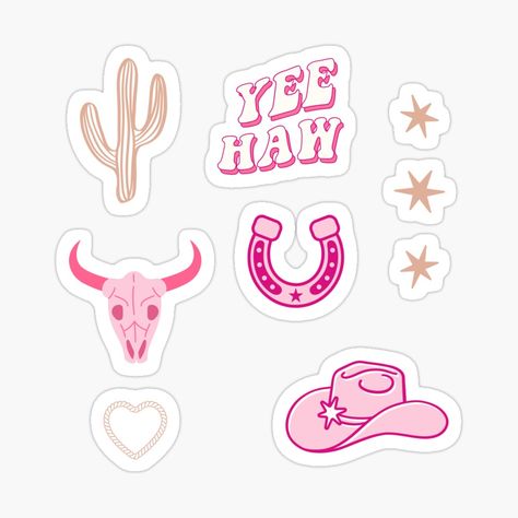 Get my art printed on awesome products. Support me at Redbubble #RBandME: https://www.redbubble.com/i/sticker/Pink-Western-Cowgirl-Sticker-Pack-by-jennyk7/165054498.EJUG5?asc=u Pink Western Aesthetic, Western Stickers, Lash Room, Cowgirl Aesthetic, Retro Western, Western Aesthetic, Western Cowgirls, Western Cowgirl, Girl Stickers