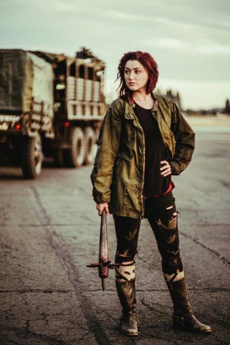 Hunter Survivor, Zombie Apocalypse Outfits, Wasteland Fashion, Anastasia Baranova, Apocalypse Costume, Zombie Survivor, Post Apocalyptic Clothing, Zombie Apocalypse Outfit, Apocalypse Fashion