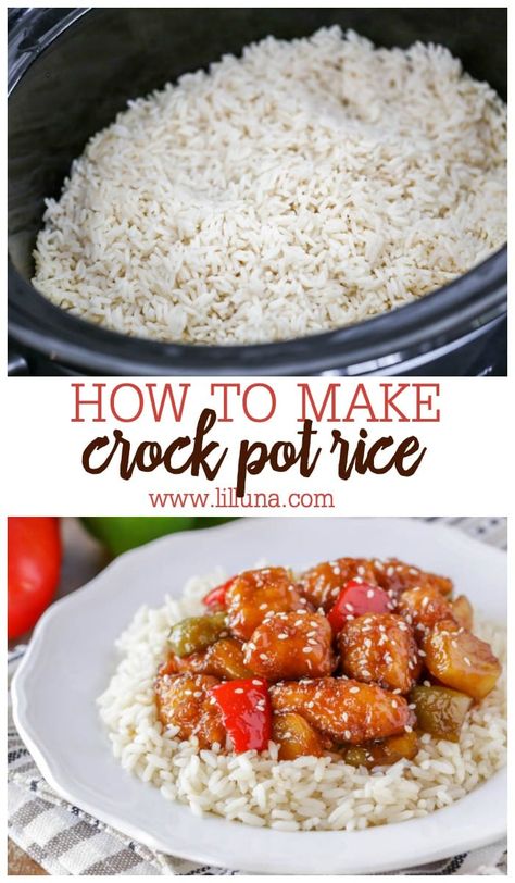 No need for a rice cooker when you have a crock pot in your cupboard! Follow our recipe for crock pot rice—it's the easiest method! #crockpotrice #rice #crockpot #slowcooker #whiterice Crock Pot Rice, Crockpot Rice Recipes, Rice Crockpot, Rice In Crockpot, White Rice Recipes, Cook Rice, Cooking White Rice, How To Cook Rice, Crockpot Recipes Slow Cooker