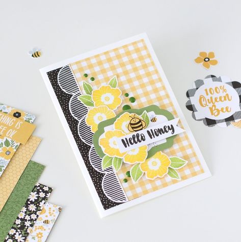 Echo Park Bee Happy, Bee Puns, Totally Tiffany, Hello Honey, Echo Park Paper, Happy Cards, Bee Cards, Echo Park, Bee Happy