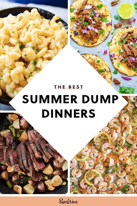 Summer Dump, Dump Dinners, Easy Summer Dinners, Dump Meals, Summer Recipes Dinner, Easy Summer Meals, Summer Cooking, Summer Eating, Summer Dishes