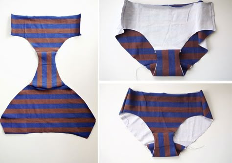 Tutorial: Sewing Panties | verypurpleperson Easy to read tutorial about making panties from any fabric !   You could easily make them by making a pattern from your own favorite pair ! Syprosjekter For Nybegynnere, Pola Bra, Cardigan Til Baby, Celana Boxer, Projek Menjahit, Diy Sy, Tutorial Sewing, Types Of Clothing, Diy Vetement