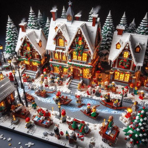 Quick 5 ideas for Lego Holidays MOCs – How to build it Lego Snow Mountain, Lego Christmas Village Instructions, Lego Holiday Village, Christmas Lego Display, Lego Winter Village Display Ideas, Lego Nativity Scene, Lego Village Ideas, Lego Moc Buildings, Diy Lego Builds