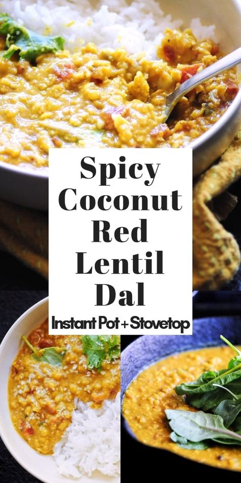 Spicy Dal, Red Lentil Dahl Recipe, Coconut Dal, Lentil Dal Recipe, Dahl Recipe, Glutenfree Recipe, Lentil Dal, Healthy Indian Recipes, Red Lentils