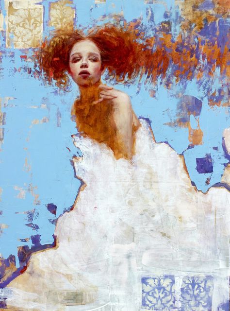 Rosso Artist, Rosso Art, Romantic Blue, Contemporary Oil Paintings, Contemporary Portrait, Art On Wood, Realism Painting, Figurative Artwork, Figurative Artists