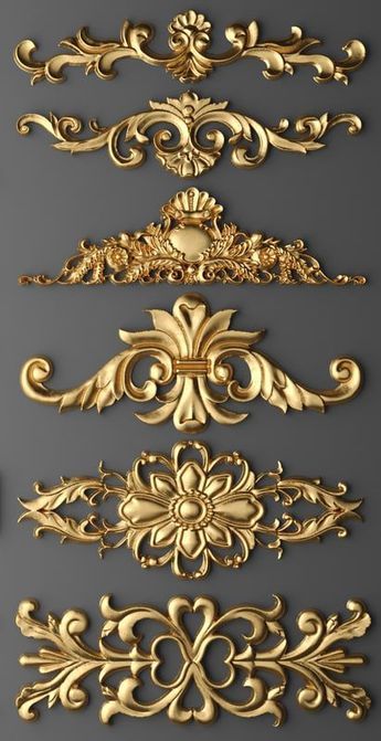 Baroque Decor, Carved Wood Wall Art, Motif Art Deco, Carving Designs, Ornaments Design, Decorative Elements, Architecture Drawing, Rococo, Wood Wall Art