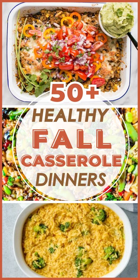 Fall dinner recipes, casserole style! If you need quick casserole recipes that are low cal or gluten-free, keto, paleo or otherwise clean eating, check out these easy, healthy dinner casseroles! Lots of chicken, beef, and vegetarian/vegan options for families. Great for busy weeknight and moms who need to get dinner on the table fast! Kid-friendly, nutritious and great for picky eaters! Easy, healthy casserole dinner recipes on the way! Easy Chicken Supper Ideas, Quick Family Dinners Healthy, Quick Clean Dinner Recipes, Hearty Healthy Crockpot Meals, Paleo Casserole Recipes For Dinner, Simple Clean Dinner Recipes, Healthier Dinner Recipes Families, Heart Healthy Casseroles Simple, Healthy Casserole Recipes For Dinner Clean Eating